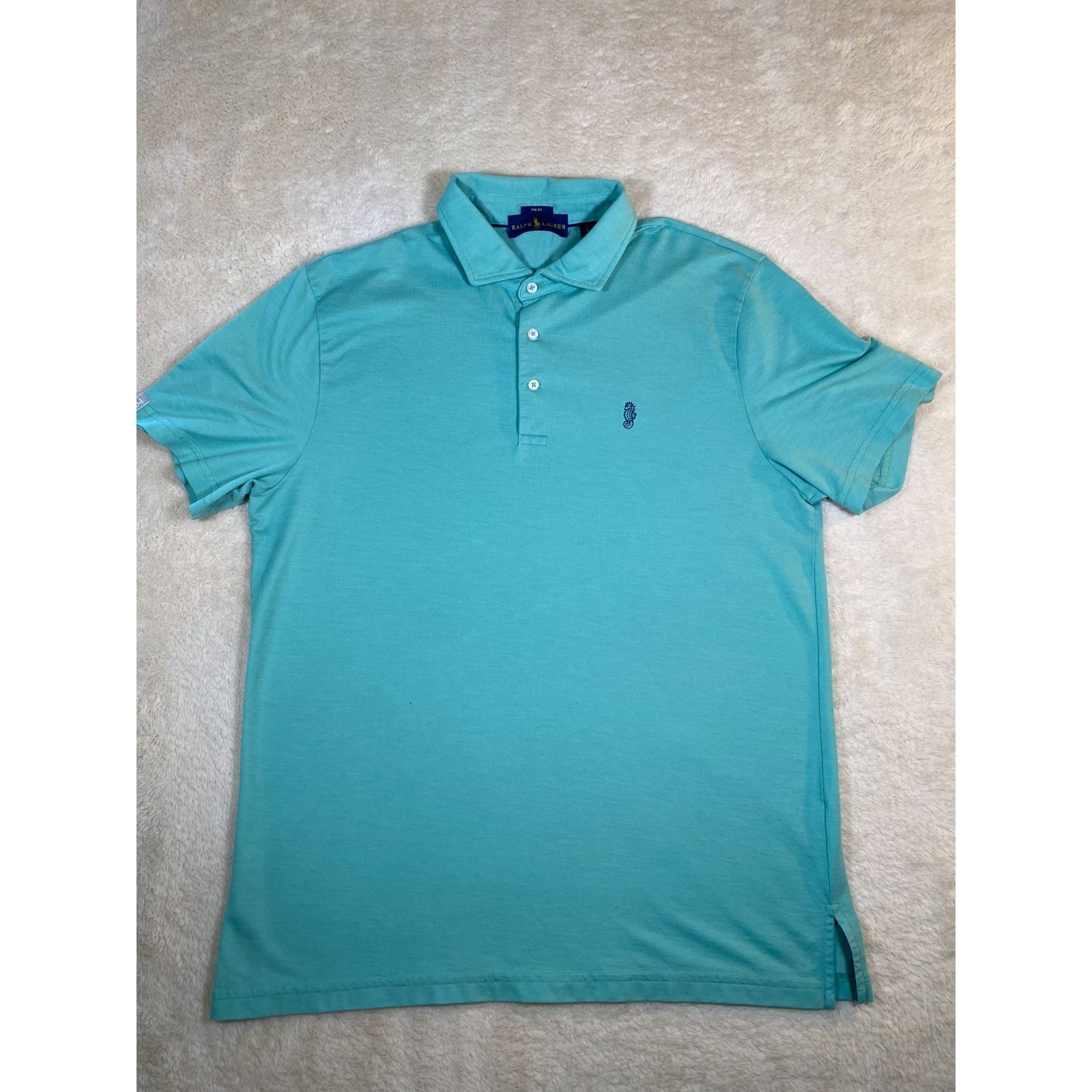 Polo Ralph Lauren Polo Shirt Men's Size L Custom Slim Seahorse Hit Green